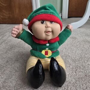 2010 Cabbage Patch Kids Snugglies Christmas Doll Christian Lincoln Elf  6.5"